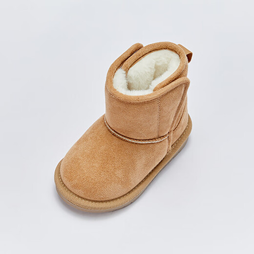 David Bella (Dave/Bella) Baby Snow Boots for Women Autumn and Winter Shoes de algodón para niños para niños Botas para niñas Pequeñas más zapatos de terciopelo para botas para niños Caki 29 (longitud del zapato 17.9 cm)