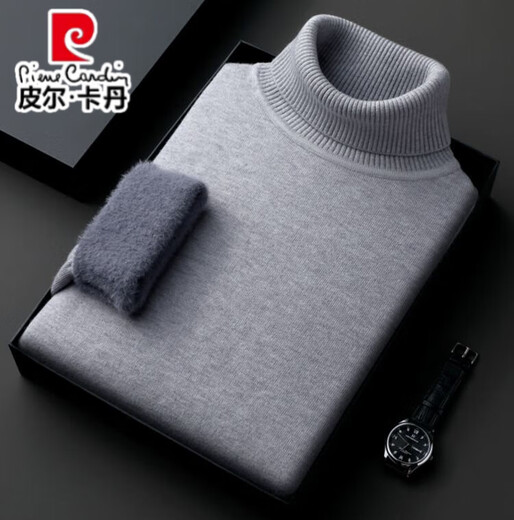 Pierre Cardin all-in-one velvet high-quality round-neck sweater for middle-aged men, autumn and winter velvet thickened warm base sweater Official flagship store Half turtleneck - off-white Thickened 100% anti-pilling M Recommended weight 100-120 Jin Jin equals 0.5 kg
