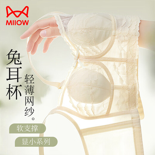 Les gros seins de chat montrent de petits seins pour les femmes, des sous-vêtements pour les femmes, un style mince d'été, un rassemblement, des seins latéraux, une affaissement, un beau soutien-gorge d'oreille de lapin, ultra mince