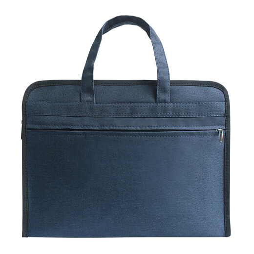 
Jianteng Business Meeting Commuter Men's Women's Briefcase Bag File Pack Customized File Bag Zipper Large Capacity Waterproof Data Bag Simple Tote Bag High-end Sense Tote Bag 9901 Dark Blue 39*29*9cm