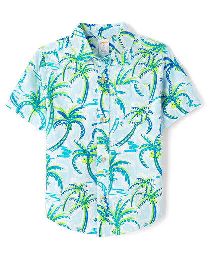 GYMBOReeGymboree Boys and Toddlers Short Sleeve Button-Down Shirt, White, 4T White 4T