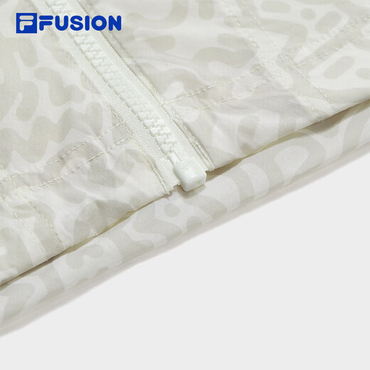 FILA FUSION Fashion Couple Woven Jacket 2025 Autumn New Sunscreen Cool Hooded Top Cloud White-WT 3XL 190/108A/XXXL