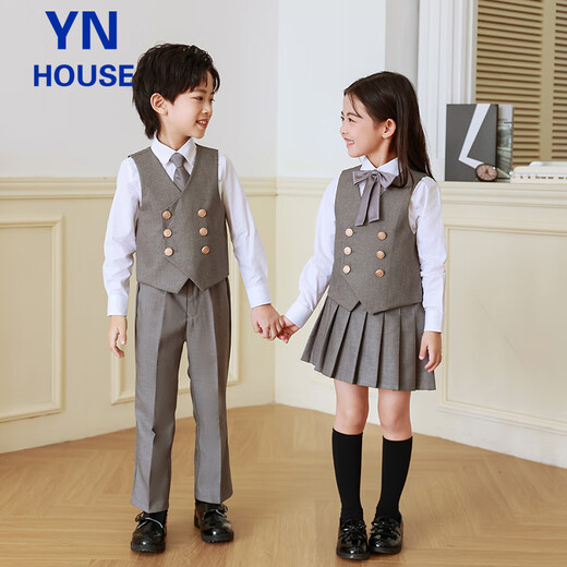 Yinuofang Kinderanzug Weste Anzug Jungen Performance Kleid Graues Kleid High-End Grey: Weste Anzug 150 cm