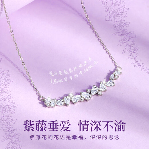 Manhe S999 Pure Silver Wisteria Flower Necklace for Women 2025 New Pendant Jewelry Wife Birthday Gift for Girlfriend