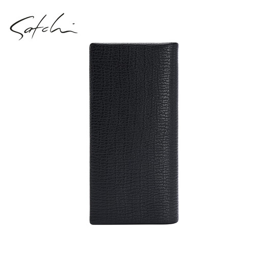 Satchi/Satchi Herren-Tasche echtes Leder Business Fashion Multi-Card-Ticket-Clip-Karten-Tasche Jugend vielseitig langer Geldbörse Schwarz