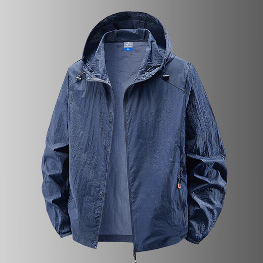 Guqian Summer Lightweight Quick-Drying Hooded Sun Protection Jacket Men's Jacket Outdoor Leisure Travel Mountaineering Fishing Sports Sun Protection Clothing Black XL