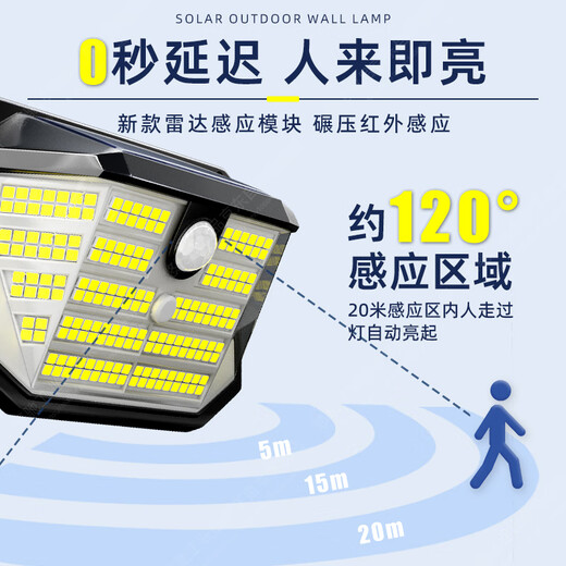 Uchi Solar Lighting Outdoor Waterproof Human Body Sensing Wall Lamp Rural Yard Household Super Bright Courtyard Entrance Light Standard Model 100 Square Meters + 178 Lamp Beads + Human Body Sensing