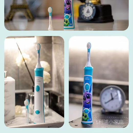 Philips Children's Electric Toothbrush HX6322/6340/6320 Sonic Smart 6-12 Years Old Soft-bristled Gum Protecting Universal Brush Head HX6322 Blue Children's Electric Toothbrush Original Box