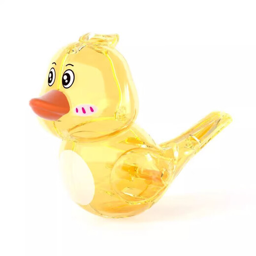 水鸟口哨透明卡通儿童宝宝口肌发音训练创意可加水学鸟叫口哨玩具 透明水鸟黄色 送挂绳-可注水