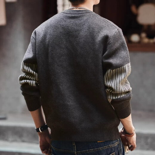 Nach der Erkundung Amerikaner Retro 698G schwerer Pullover Herren Winter verdickter Pullover losen 2024 Neuer Herbst- und Winterjacke Brown 3xl (180-200jin [Jin gleich 0,5 kg]))