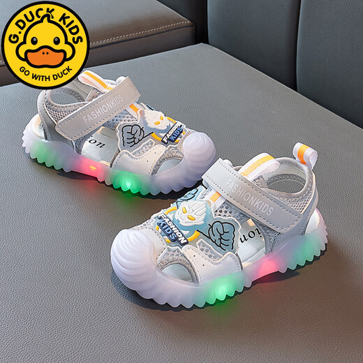 G.DUCKKIDS Ultraman Sandals for Boys Lighting in Summer New Children's Body Body Soft Sole Beach Shoes for Children with Small and Medium-slip 833 Gray Ultraman Sandals 21 Inner Length 13.5CM