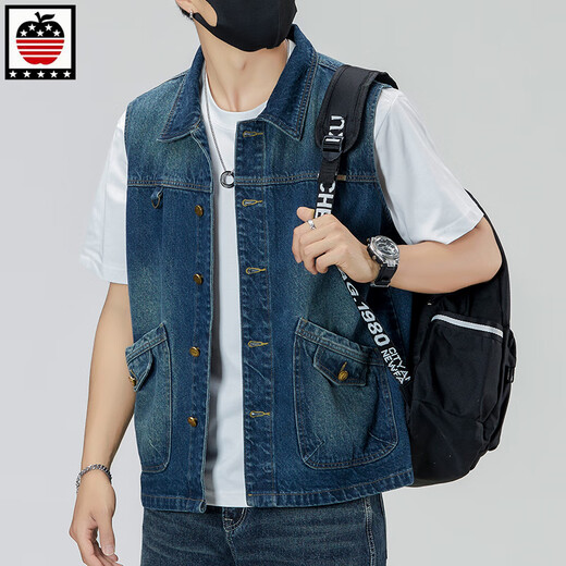Aemape Apple Light Color de grande taille Vertinit vestime en denim pour hommes et femmes Brand de travail à la mode de printemps et d'été