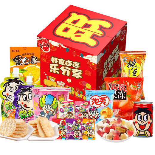 旺旺零食礼盒混合雪饼仙贝小小酥卡兹脆 旺字红零食礼盒 1355g*1袋