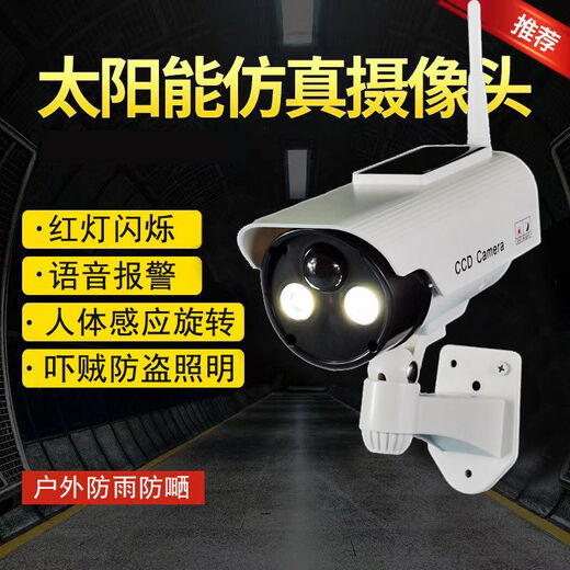 Nikon Diaohuang fake camera simulation with light solar outdoor courtyard fake monitoring light outdoor voice alarm when someone comes and the light turns on to prevent [alarm model] solar simulation monitoring light