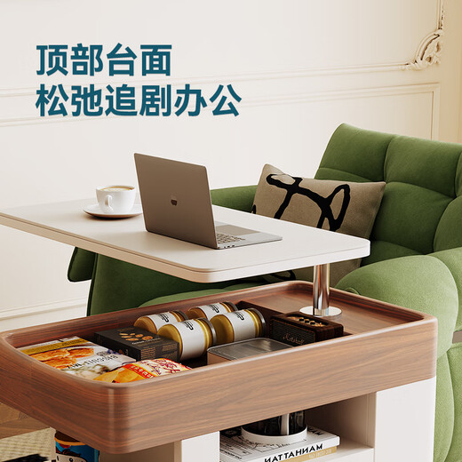 Dipu beweglicher Sofa Aufbewahrung Beizertisch mit Radschubkarren Tee Tischstaat Subventionierzimmer mittelalterlicher Stil Hebehaus 2492 kleiner Schubkarren Beizertisch-Lifted-Felsplatte Arbeitsplatte + Snap Brake Universal Wheel + Schublade