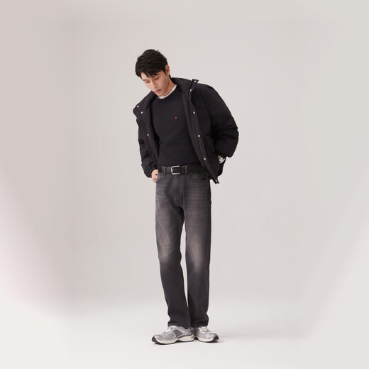 Levi's李维斯冬暖系列男士551Z直筒宽松休闲怀旧复古保暖牛仔裤 黑色 32 (32)