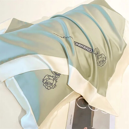 喆炜小清新夏季水洗冰丝床单四件套丝滑裸睡被套床上用品床笠SN7371 罗伊莎奶昔白-风铃兰 0.9宿舍床三件套被套150*200 床单款 '