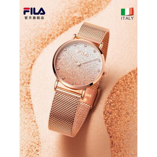 FILA Gypsophila Watch Gift Box Women's Niche Light Luxury Quartz Steel Band Watch Girlfriend Gift 6072 Chinese Valentine's Day Four-piece Gift Box 6072-101
