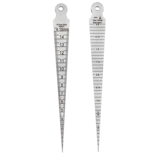 DITRON stainless steel high-precision gap ruler aperture ruler taper ruler 0-15mm stainless steel inner diameter ruler wedge feeler gauge double-sided metric and inch