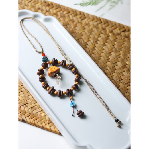 Handmade charcoal coffee bean bracelet autumn and winter hanging car hanging bag hanging blue sky white cloud pendant style men and women boutique gift coffee bean blue sky white cloud pendant style