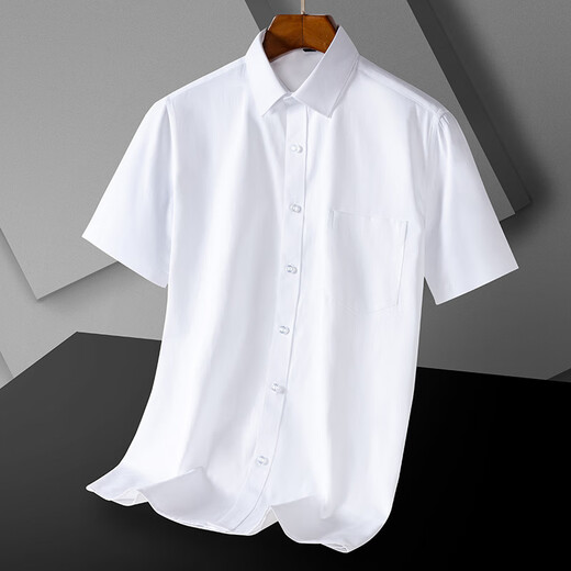 
MONTAGUT 2025 high-end brand men's short-sleeved shirt middle-aged business DP pure cotton formal wear professional workwear free solid color lining DX6636 42