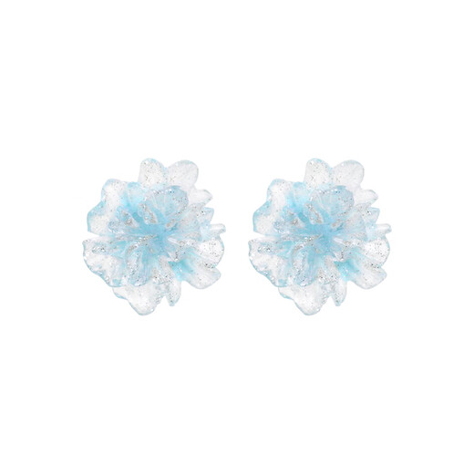 Yican Clear Blue Flower Earrings for Women Unique Niche Design High-end Earrings 2025 New Hot Style Earrings Clear Blue Flower Earrings for Women