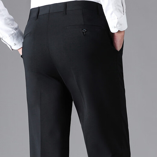 Pier Cardan trousers men's spring and summer thin middle-aged men's high elastic non-iron comfortable straight pants casual breathable suit pants F9906 blue 32 (2.5 feet waist circumference)