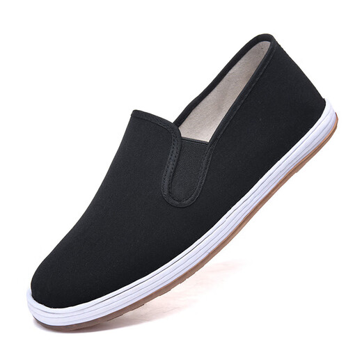 Viejos zapatos de tela de Beijing cómodos y transpirables zapatos de hombres suaves para hombres casuales livianos y versátiles auténticos telas hechas a mano pura noche oscura d-2 42 (260 mm) [simple y generoso]
