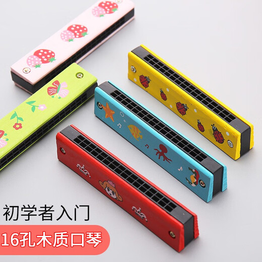 Wenzhizhizhizhi 16-Loch-Kinder Holz Mundaronica Kindergarten Grundschule Anfänger Anfänger spielen Musikinstrumente kreative Geschenk Oral Organ Holden Mundonica 3 Pakete zufällige Farben