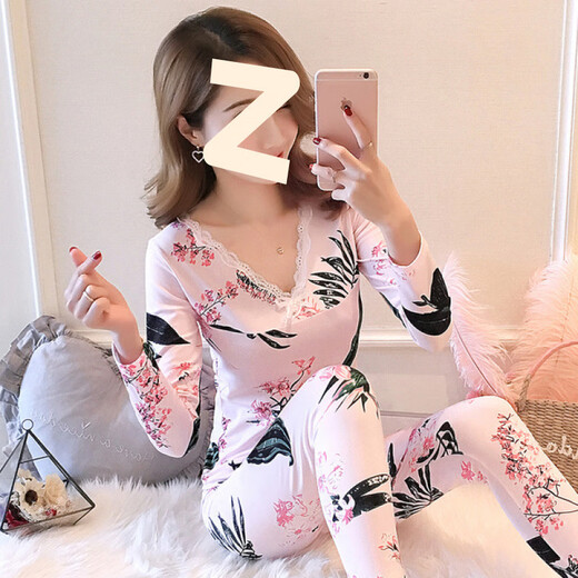 FHHUABD保暖内衣女加绒加厚套装学生内穿打底冬季少女美体外穿加肥加大码 新款4 秋衣秋裤9905 L 96到110斤