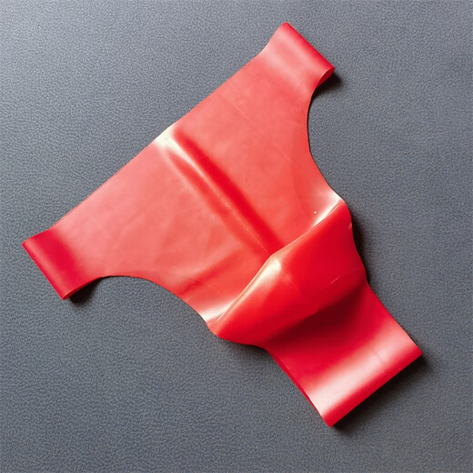 Men's thong T-pants rubber seamless splicing concave and convex sexy one-piece latex underwear red, yellow, green, pink, transparent, red, waist 65-75 cm