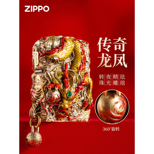 Zippo leichter offizielle Version für Männer Original Heavy Armor Dragon und Phoenix Windschutz Valentinstagsgeschenk für Freund, reichste und Best-Silber-Silver [eigenständig ölfrei] dy9902t