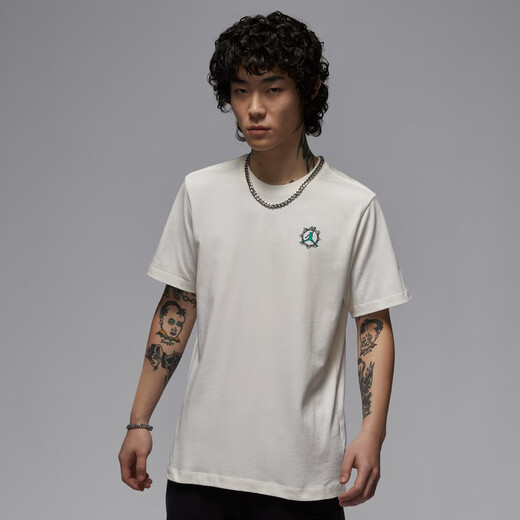 Nike (Nike) Jordan официальное Jordan Men's Men's Pure Cotton Print Fot Summer Новая вязаная хлопковая хлопковая IB7529 687 Fitness Red/Black L