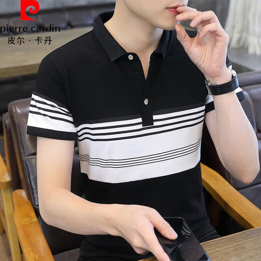 
Pierre cardin ice silk short-sleeved men's pure cotton breathable base shirt summer cool lapel POLO shirt 2025 new half-sleeved DG-759 blue M 90-105Jin [Jin equals 0.5 kg]
