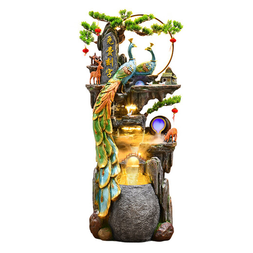 Waterscape und bodengesteuertes Rockerie-Ornamente Wohnzimmer und Büro Fortune Feng Shui Treasure Pot Circulation Waterscape Housewarming Eröffnungsgeschenk 9926 Kleine Größe 106 cm