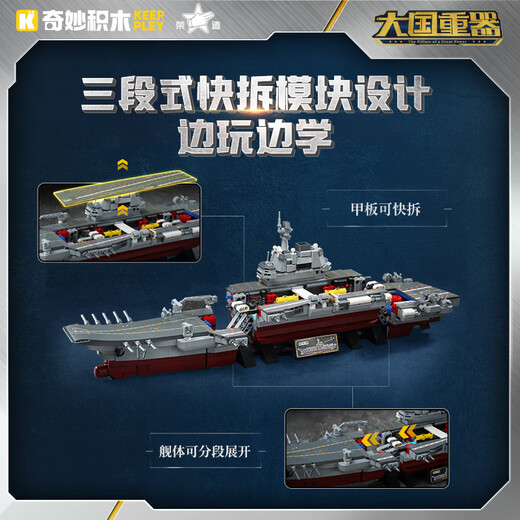 Keeppley Aircraft porte-avions Modèle de construction Modèle Assemblage de jouets Ornements d'anniversaire cadeau Boy Shandong Ship