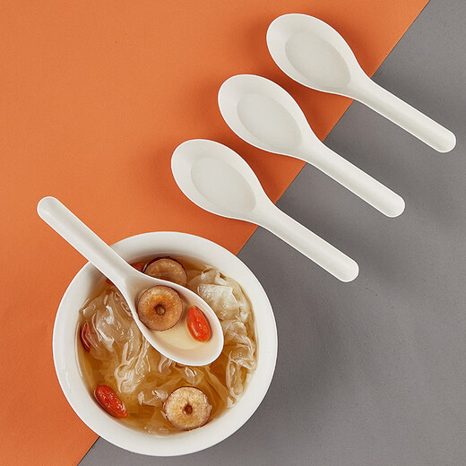 Youao disposable spoons, 50 pieces, thickened soup spoons, plastic table spoons, dessert takeaway packaging forks and spoons