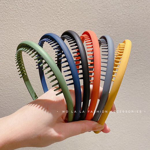 Yusheng men's hairbands, boys' toothed headbands, face wash hairband clips, invisible sports hair bundles, men's hair accessories, hairpins for women, flat navy blue, 1 pack