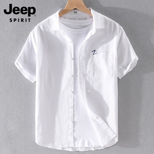 Jeep Spirit Jeep Herren linearer Revers Short Sleeve T-Shirt Lose Hemd Kragen Top Kleidung T-Shirt Linear T-Shirt Sommer