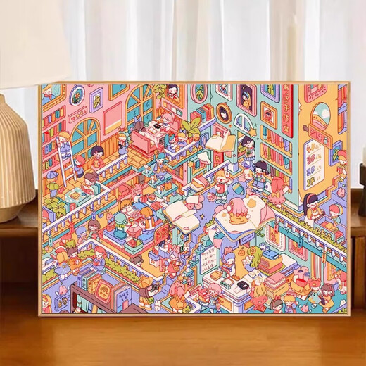 鹿藤奶香镇数字油画40x50水乐园2024新款超难横版法式风卡通diy填色画 Z695 奶香镇大门 50*65CM DIY颜料画笔+实心背板+黑色外框
