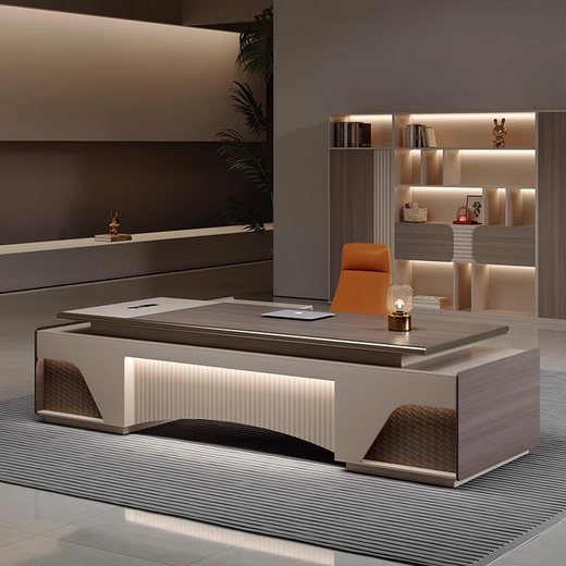 Yuzhu high-end boss desk office desk simple modern light luxury CEO desk chairman executive desk office desk and chair combination 2.0 meters light luxury boss desk