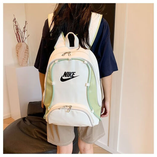 Sports three-painted black leather film shoulder new one-shoulder crossbody bag ins, high school men and women backpack large capacity D698 black