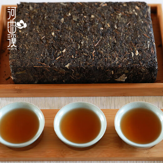 Hequxi (HEQUXI) black tea Hunan Anhua tea specialty Lotus-flavored Golden Poria 1kg Jinhua Fu Brick Tea An 2017 Lotus-flavored Golden Poria 1kg