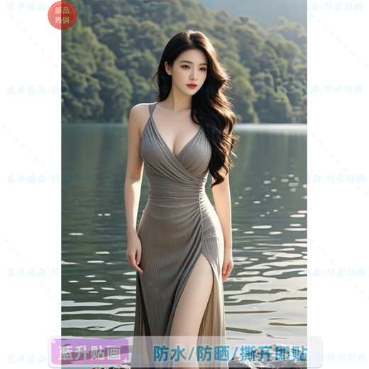 性感美女全光海报 性感纯欲风气质美女个性写真海报贴画出租屋家 A3886 高宽20*13 x 防水/防晒/自粘贴 x