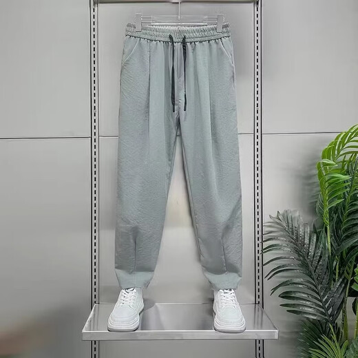 Kurashi ichiki kazuki kuraishi coton mince et ligne décontractée pantalon de glace masculine en dose un pantalon harem 2024 Nouvelle rue frite lâche neuf pantalon radish-cross café xl