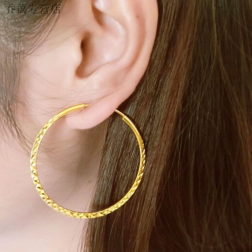 Meipai Old Phoenix Gold Store Gold Gold Bag 999 Pure Silver Large Earrings for Men and Women Fashionable Earrings and Earrings as Birthday Gifts Large Ring Gold Store Model Non-standard