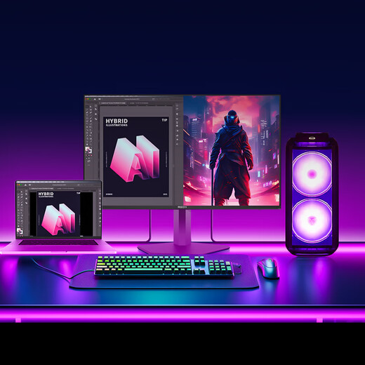 AOC 爱攻26.5英寸QD-OLED 4K240Hz 10Bit 0.03ms DP2.1 每台6色轴校准 低蓝光游戏电竞显示器AG276UZD