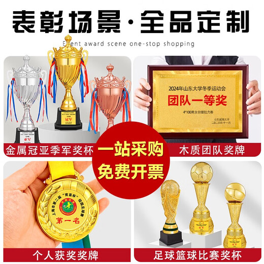 Yuzhu Metal Trophy Customized Creative Crystal Customized Football Basketball Medals Games Honor Children's Kindergarten 9903 Title