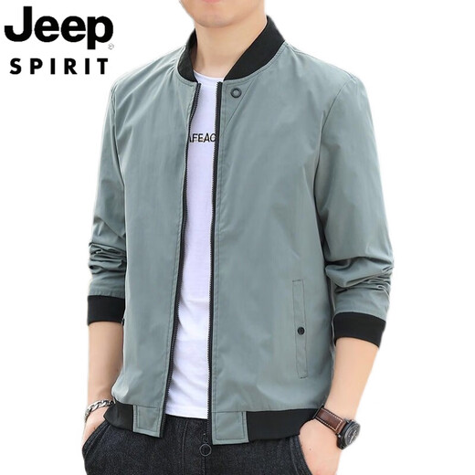 Jeep Spirit Jeep 2025 Spring and Autumn Chaqueta masculina Béisbol Menebal Caballa de gabardina informal delgada con al aire libre con guapo chaqueta de hombres 686 [Negro] M [sugerido 80-95 Jin [Jin es igual a 0.5 kg]]]