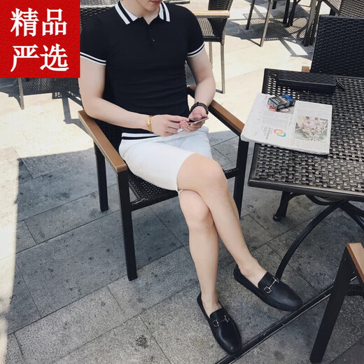 以纯YISHION官网夏季polo衫男短袖t恤翻领潮流保罗修身韩版针织 9758绿色 M